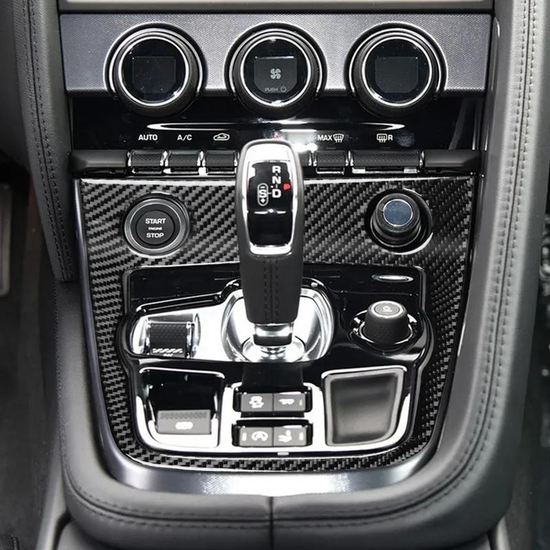 For Jaguar F-TYPE 2013-2024 Carbon Fiber Center Console Gear Shift Frame Car Accessories Interior Decorative Cover Stickers Trim