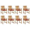 Day and Night - Day and Night Garden Chairs and Cushions 8 Pcs Solid Acacia Wood