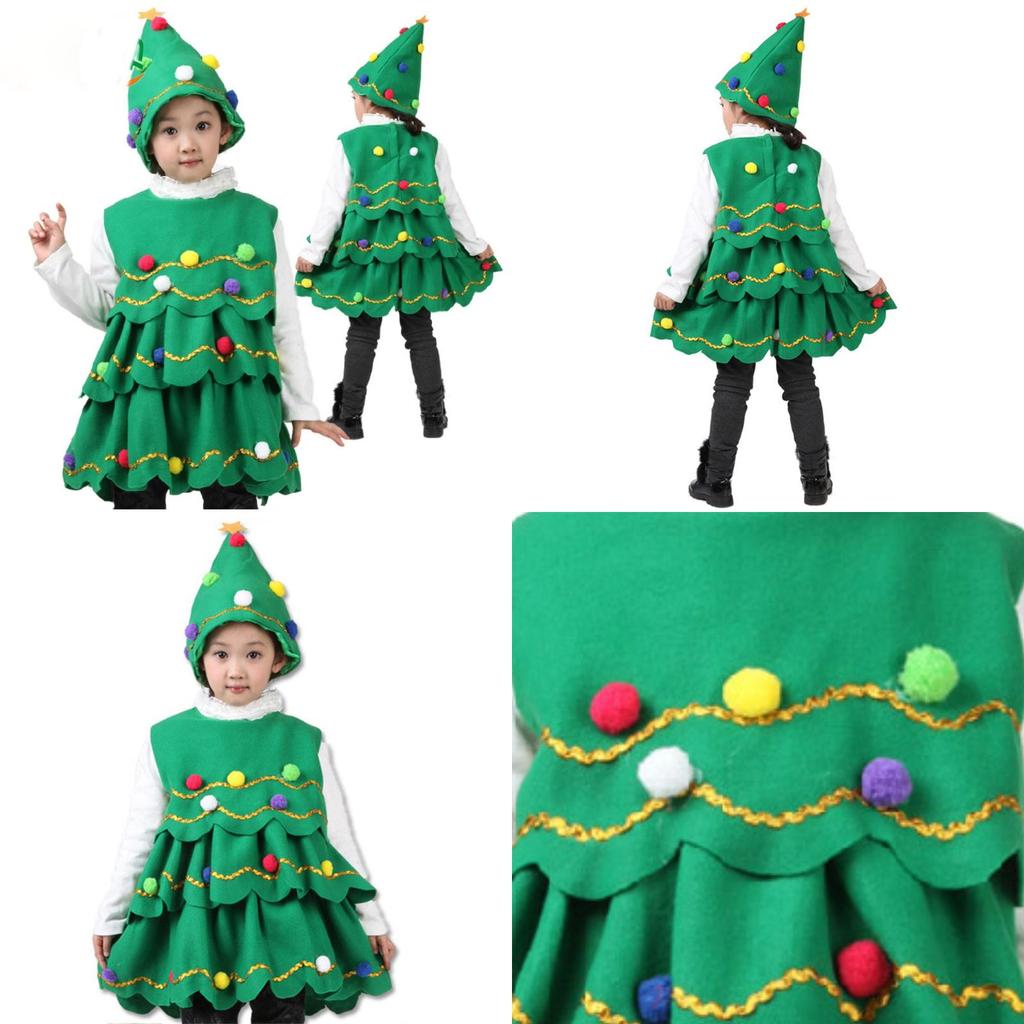 Christmas Tree Costume For Kids And Adults Authentic Striped Outfit For Cosplay