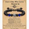 Adjustable Sports Bead Bracelet for Men: Football, Baseball, Basketball Stones