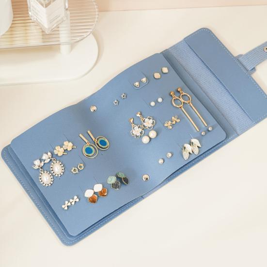 Örhängesförvaringsväska Slitstark Lättvikt Bokdesign Vikbar Smyckesörhängesorganisatör Reseörhängefodral