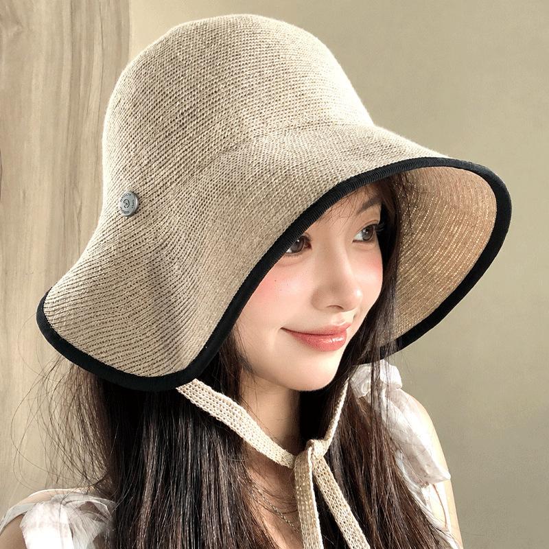 Women S Korean Style Large Brim Foldable Bucket Hat For Spring Summer Outing