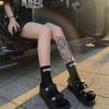 Pearls Crew Socks Sweet Roll Cuffs Ankle Dress Socks Japanese Cute Calf Socks