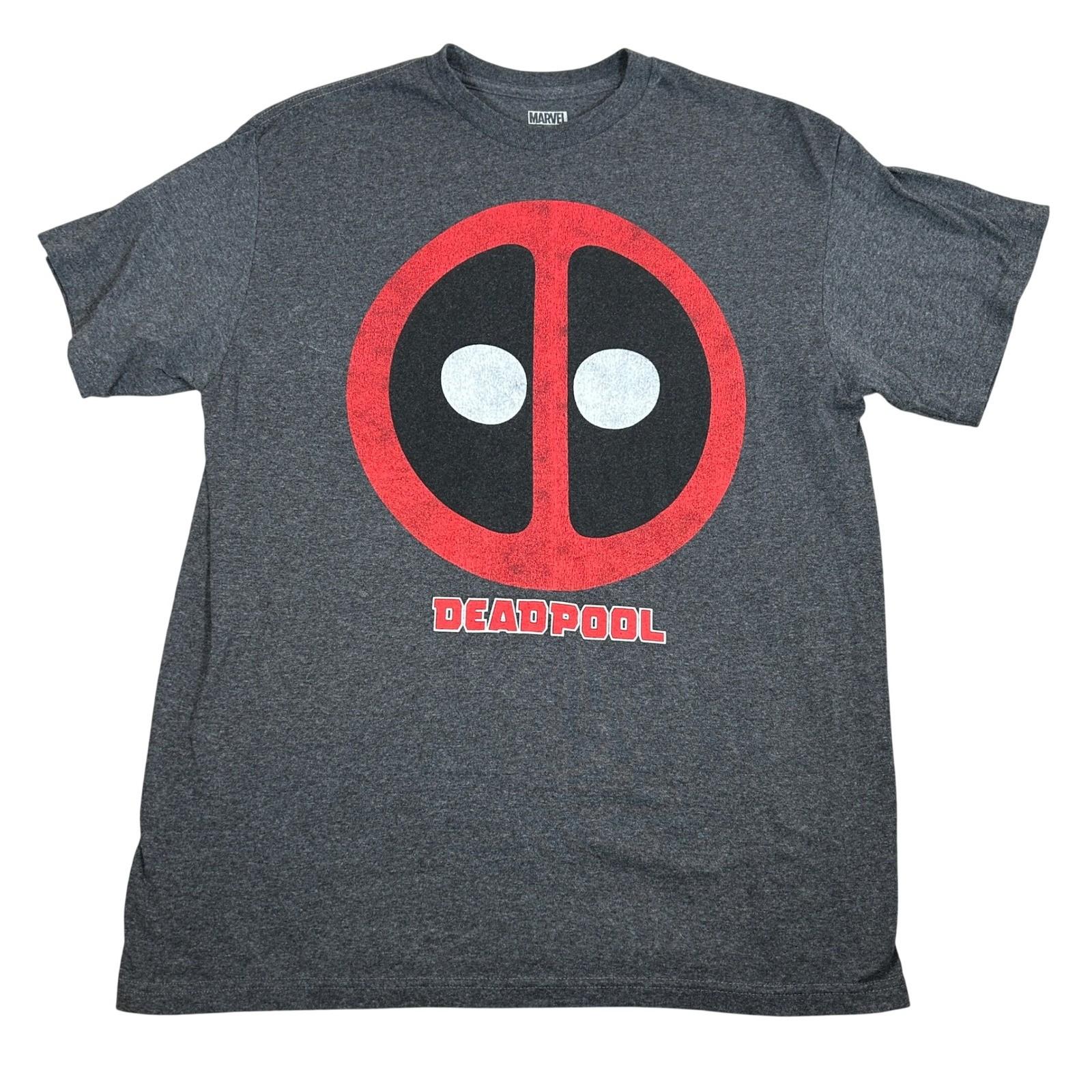 Marvel Deadpool Graphic T Shirt Men s Size L Charcoal Gray Short Sleeve Tee S