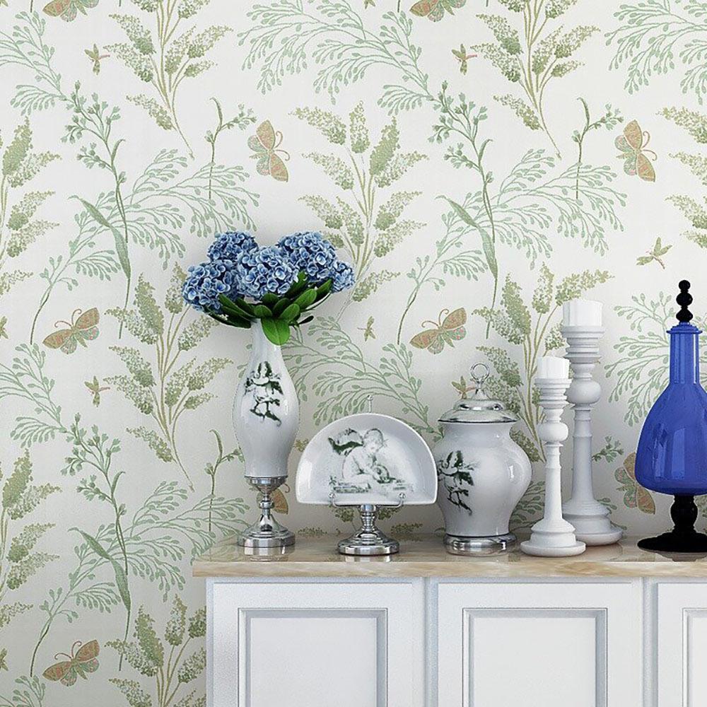 Sofa background wall decoration self-adhesive wallpaper American 3D non-woven fabric wallpaper living room