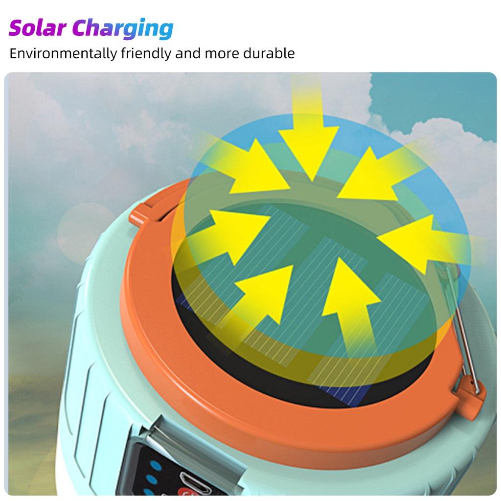 FONKEN 60/280W Solar LED Camping Light USB Rechargeable Bulb For Outdoor Tent Lamp Portable Lanterns Emergency Lights For BBQ Hiking