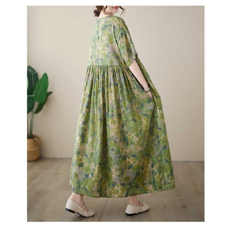 Summer New Round Neck Printed Dresses