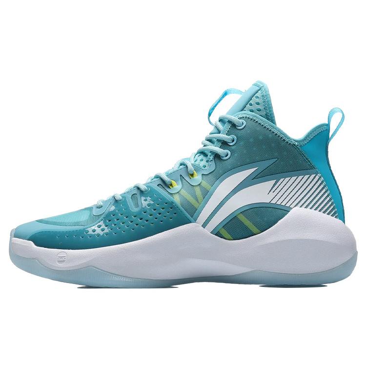 

LiNing Combat Hi Sonic Cushioning Anti-Slip And Wear-Resistant Mid-Top Performance Basketball Shoes Blue White 43