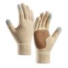 Winter Touchscreen Gloves Men Women Warm Knitted Gloves with Anti-Slip Palm Thickened Thermal Gloves for Outdoor Cycling Daily Outings