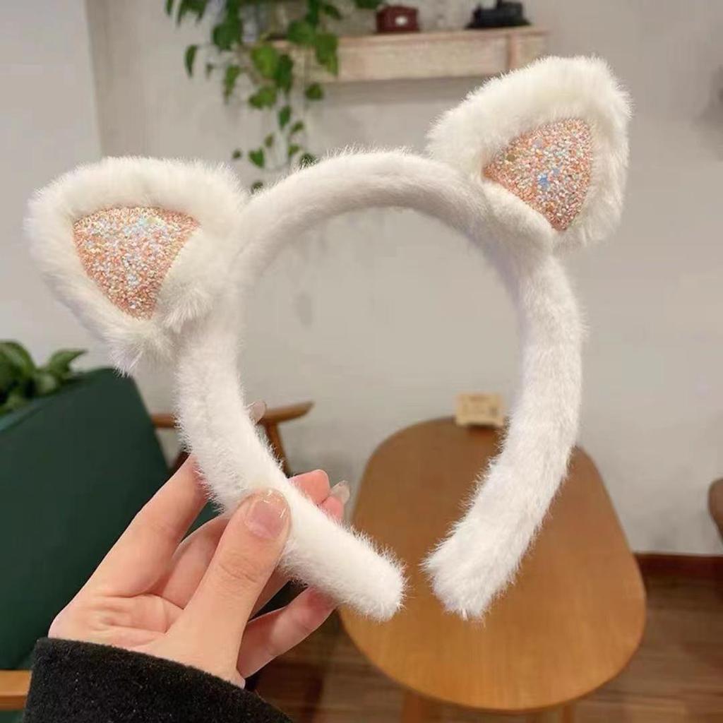 Cartoon Plush Headband: Cute Hair Accessory for Women & Kids, Perfect for Face Washing