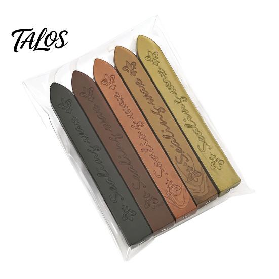 Cera de Sellado Retro para Cartas 5 Piezas de Varillas, con Mechas, Varillas de Color Clásico Tiras para Manualidades, Sobre y Decoración Artesanal Vintage Herramientas Profesionales de Sello