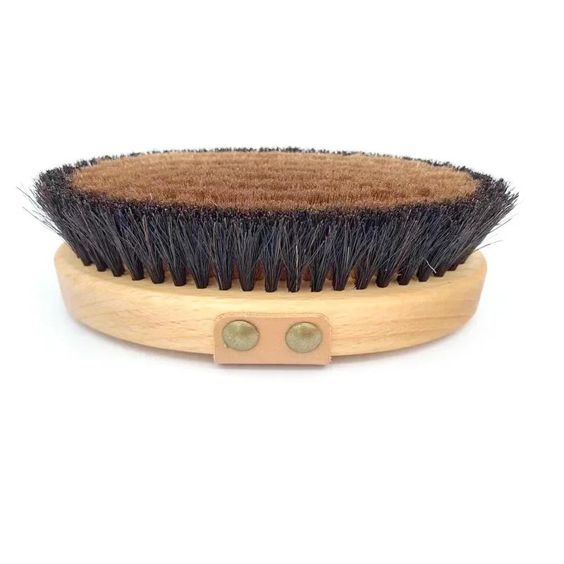 Natural Beech Bristle Brush Bath Brush Meridian Dredging Body Beech Wood Dry Brush Exfoliatin Massage Control Blood Circulation