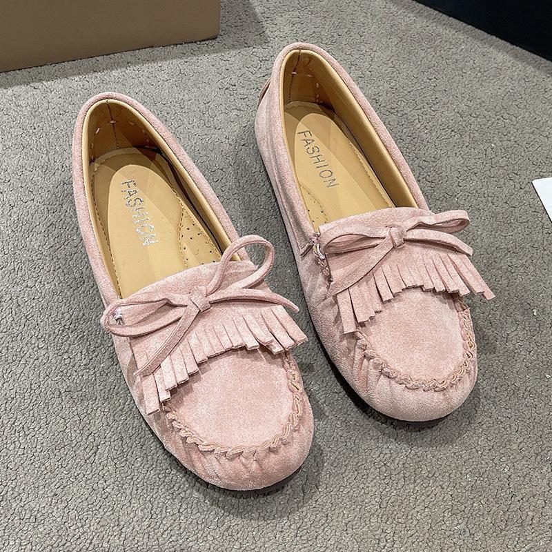 

Обувь Doudou женская 2025 весна и осень универсальная плоская подошва мягкая кожа интернет знаменитости беременные женщины одна нога ленивый мягкая подошва мелкий mou 35 розовый