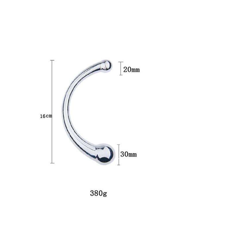 Double Ended Stainless Steel G Spot Massage Stick Pure Metal Penis G-Spot Stimulator Anal Plug Dildo Sex Toys for Women Men