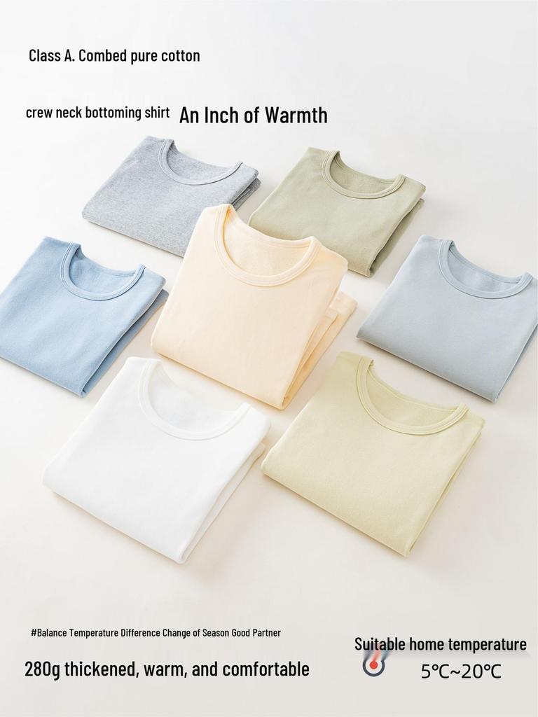 Children's Class A Pure Cotton Long Sleeve T-shirt - Autumn/Winter Round Neck Base Layer for Boys and Girls.