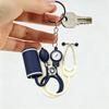 2D Acrylic Medical Keychain Mini Cartoon Stethoscope Pattern BPA Free for Pediatric Nurse Appreciation Small Gift