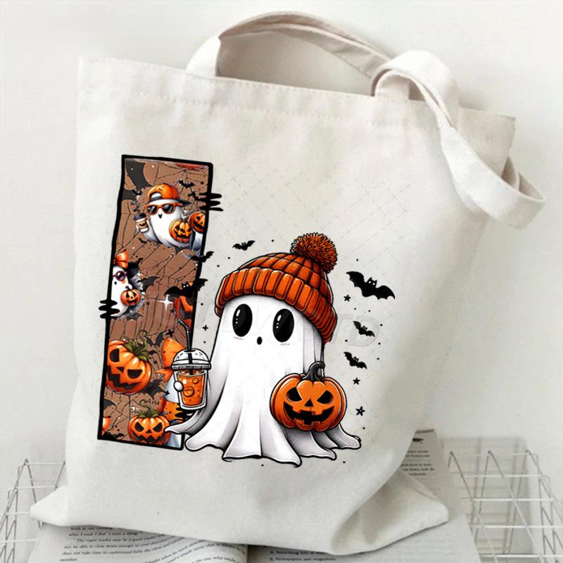 26 Letters Personalized Printing Trend Handbag Commuter Shoulder Bag Canvas Bag