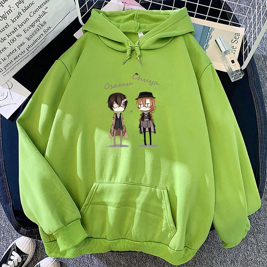 Anime Bungo Stray Dogs Hoodies Harajuku Manga Dazai Sweatshirts Winter Clothes Women Hoodie Cartoon Chuuya Streetwear Female Top