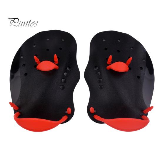 Kids Swim Fins 1 Pair Beginner Hand Paddles Swimming with Strap Ergonomic Shape Ultralight Training Children Diving Aid Tool