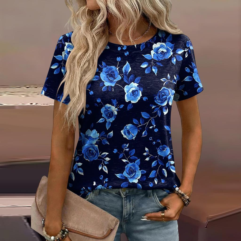 Women's Loose-Fit Fashionable Casual Printed T-Shirt