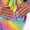 Felpa coperta coperta-felpa 2 in 1 oversize xxl con cappuccio spessa sherpa arcobaleno