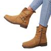 Women Classy Elegant Ankle Boots Adjustable Buckle Bands Side Zip Heeled Booties Autumn Vintage Boots