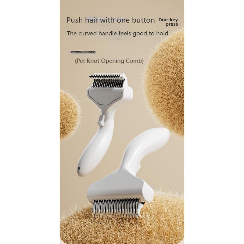 Pet Detangling Comb - Stainless Steel Grooming Tool for Cats & Dogs, Anti-Tangle Shedding Brush with Thinning Function