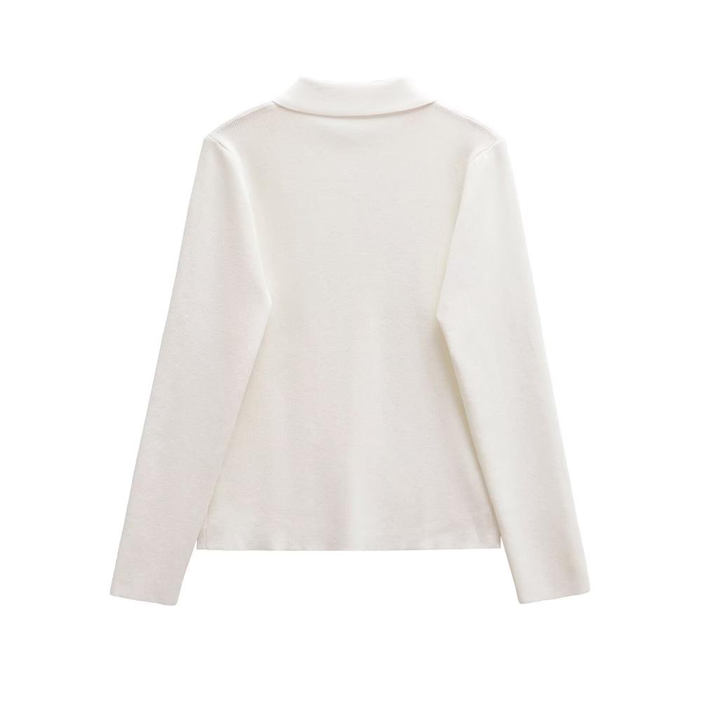 Women's Autumn/Winter 2024 Minimalist Knit Cardigan with Lapels