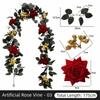 175cm Artificial Hanging Vine Garland Plastic Artificial Rose Vines  Christmas Ceiling