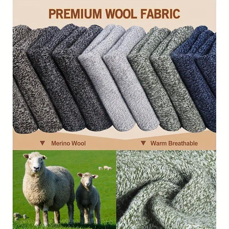 3 Pairs Winter Warm Thick Towel Bottom Man Socks Wool Male Socks Slipper Socks Merino Wool Socks Against Cold Snow Socks