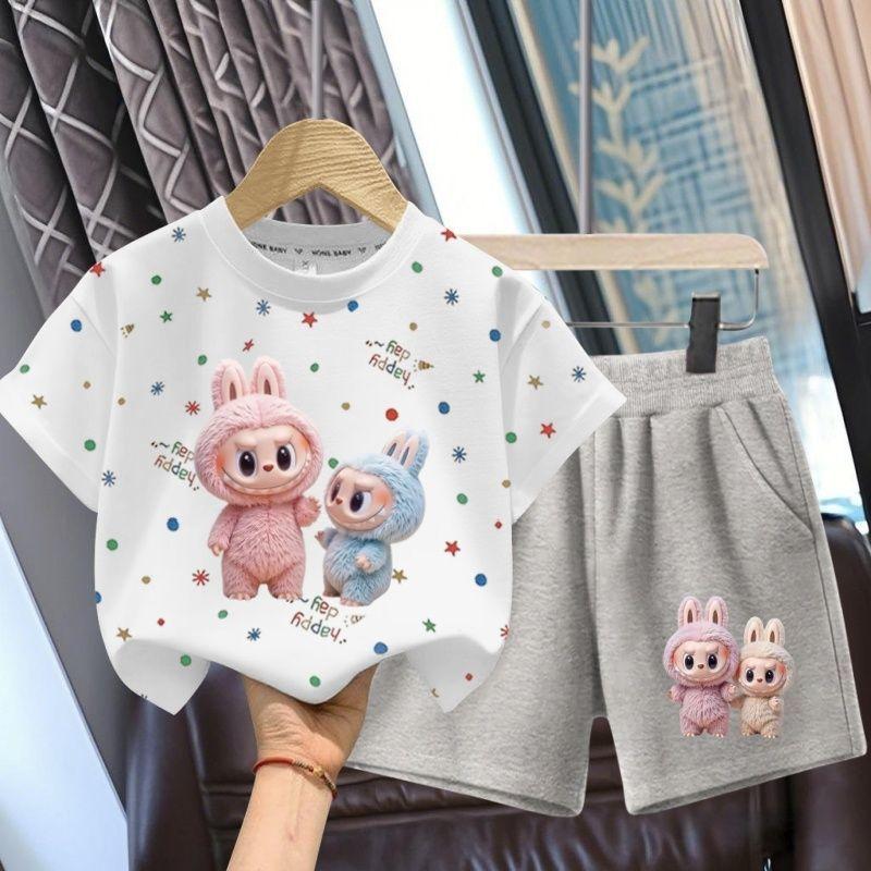 Cute Cartoon Set for Summer Children's Fashion Two-piece Set