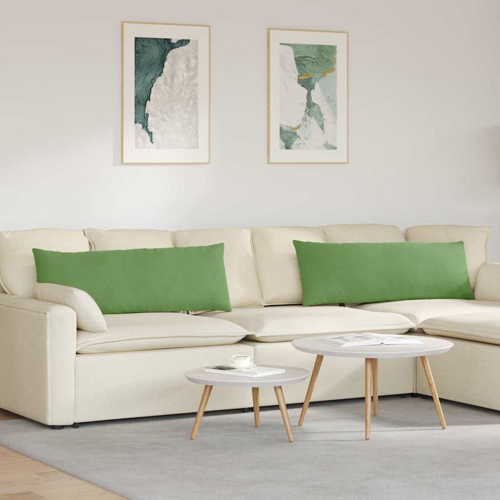 Sofa Cushions 2 Pieces Light Green 120 X 40 Cm Cord Fabric
