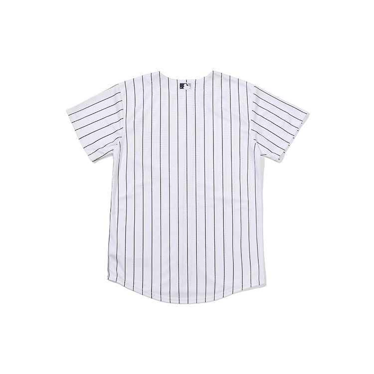 Nike New York Yankees Classic Logo Pattern Letter Vertical Stripe Embroidered Black Label V-Neck Short Sleeve Shirt Kids shirts White 3Z3B7ZWAB-NYY