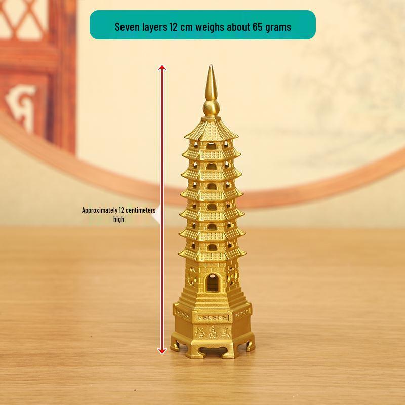 Miedziana ozdoba Pagody Wenchang: Duży, 7-13 warstwowy chiński buddyjski wystrój do domu i świątyni