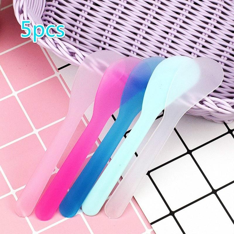 5Pcs The Plastic Spoon Cotton Mud Agitator Borax Slime Slug Mud Cream Clay Epoxy DIY