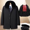 Men's Mid-Aged and Elderly Plus Velvet Thickened Cotton Jacket with Removable Liner for Grandpa