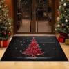 Christmas Tree Pattern Non-slip Entrance Door Mat Easy Cleaning Large Size Living Room Rugs Soft Red Green Room Decor Carpet