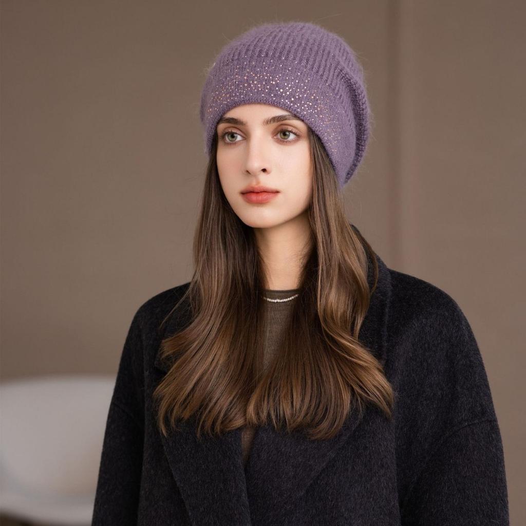 Women's Winter New Wool Hat Women's Autumn and Winter Thermal Hat Fashion Knitted Stacking Hat