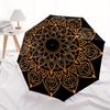 1pc Golden Lotus Mandala Pattern Umbrella with Plastic Handle,Suitable for All Seasons Home Travel Outdoor UmbrellaM1311