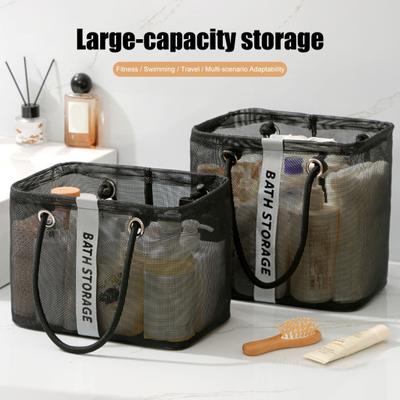 Portaoggetti a Rete per Doccia Cestino Portatile per Doccia Borsa Tote con Manici Traspirante Organizer Tote da Bagno per Articoli da Toeletta Bagno Spiaggia Collegio