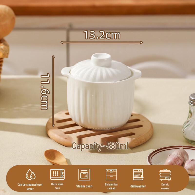 Qī Wēi Ceramic Double-Handle Multi-Purpose Stew Pot