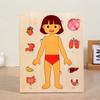 Children 3d Wooden Body Parts Puzzle Toy Anatomy Recognition Brain Development