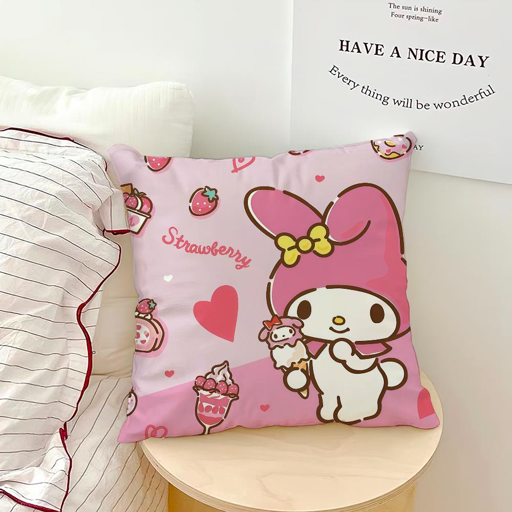 Cartoon Cute Art Pink Kawaii My M-Melody Sro Comfort Soft Hogar Pillowcase For Sofa Living Room Bed Home Decor Protective Covers
