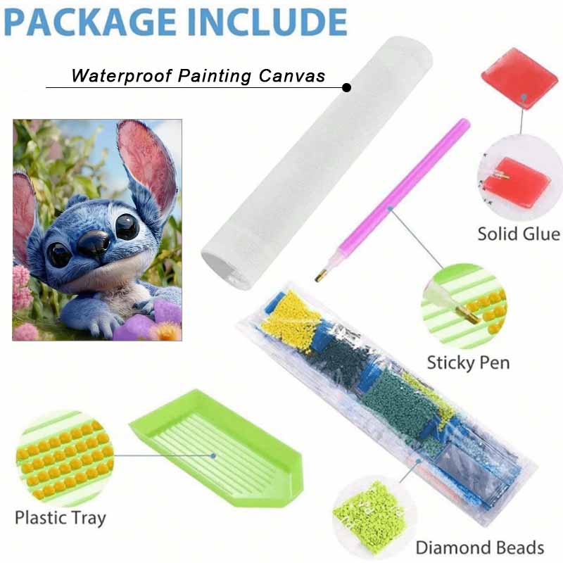Disney Stitch Diamond Painting Kit 5D DIY, suitable for beginners and craft lovers, interior space decoration