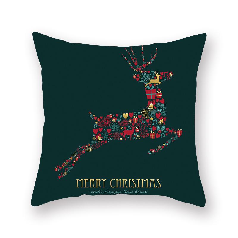 New Christmas Red and Green Pillowcases Printed Sofa Cushions New Home Christmas Pillowcases