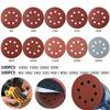 100Pcs Sanding Discs 5 Inch 8-Hole Alumina Sanding Pad Sanding Sheet Polishing Sand Paper for Metal Wood Glass Car Abrasive Tool
