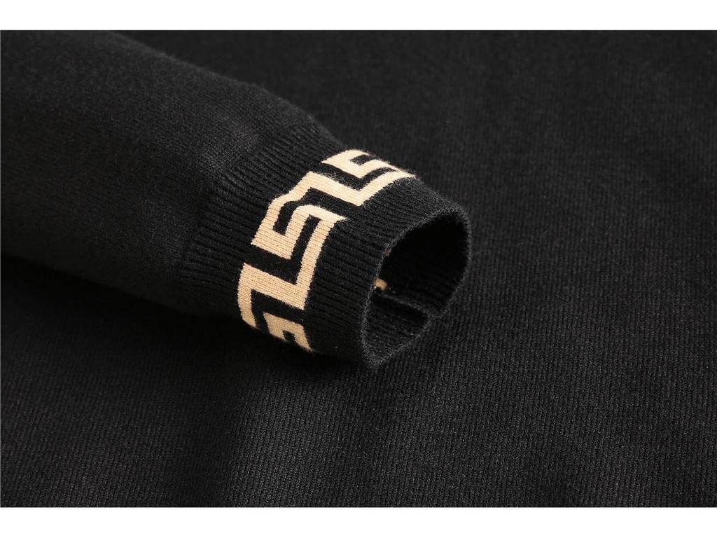 European Autumn/Winter Men's Slim Fit Embroidered Wool Half-Zip Sweater