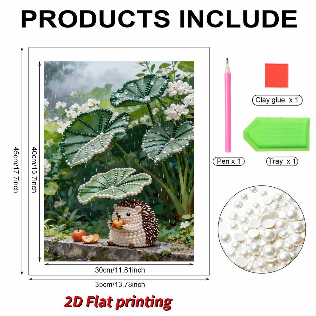 5D Frameless Pearl Painting Cute Hedgehog Diy Handmade Sticky Diamond Creative Canvas Art Painting Bedroom Decoration Living Room Hanging Painting