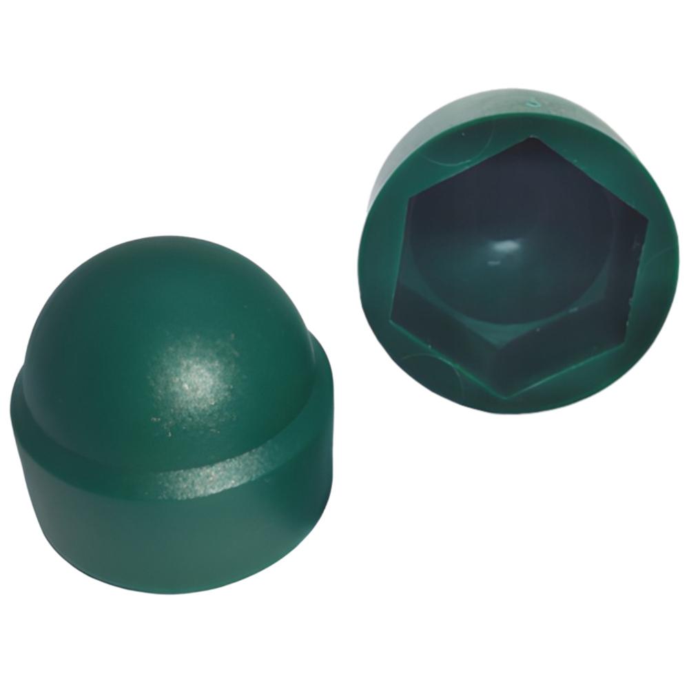 Cover for M10 Screws, 17mm Key, Green, 50 Pieces
