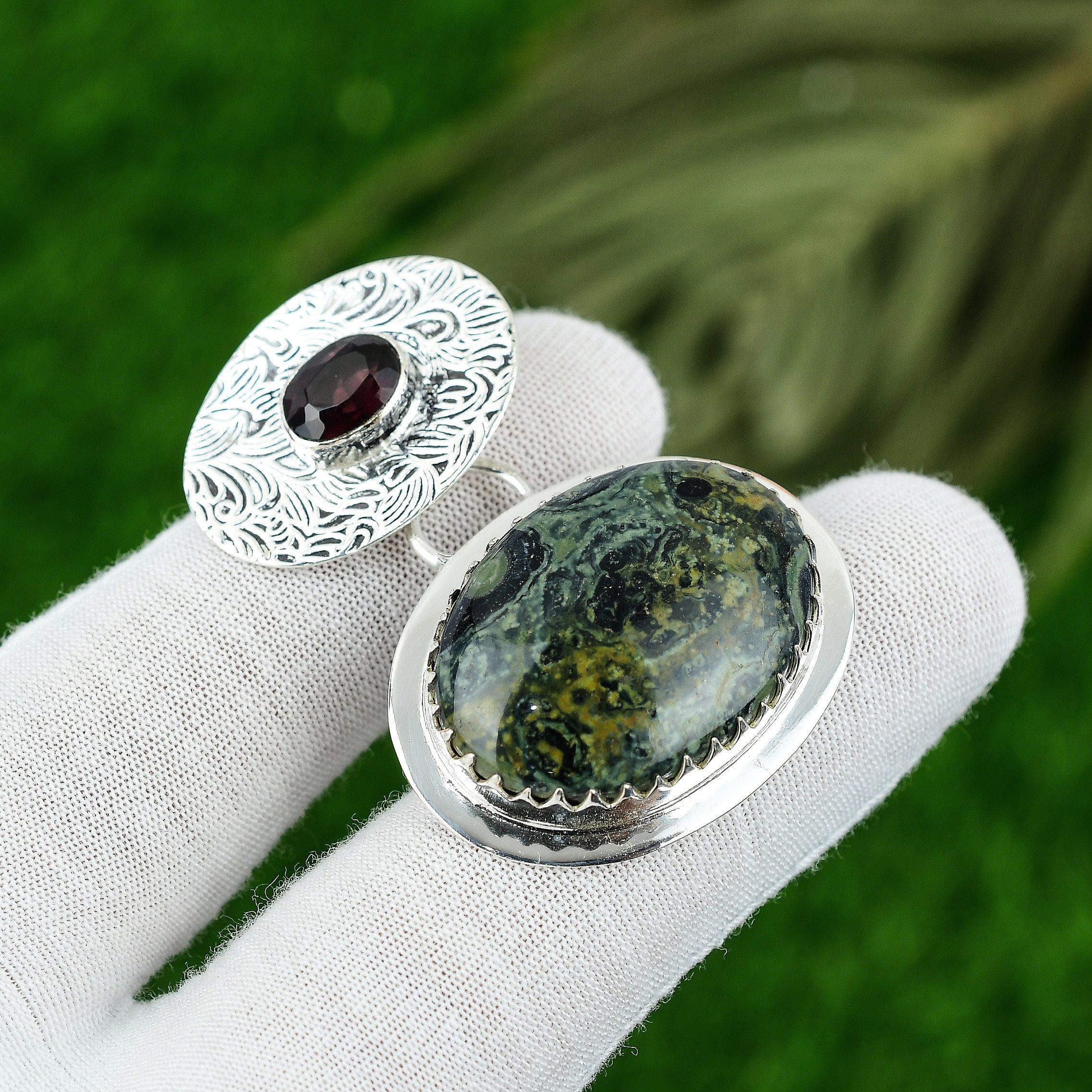 

Натуральный камень Камбаба Яшма Ювелирное изделие Подвеска из стерлингового серебра 925 пробы для девочек